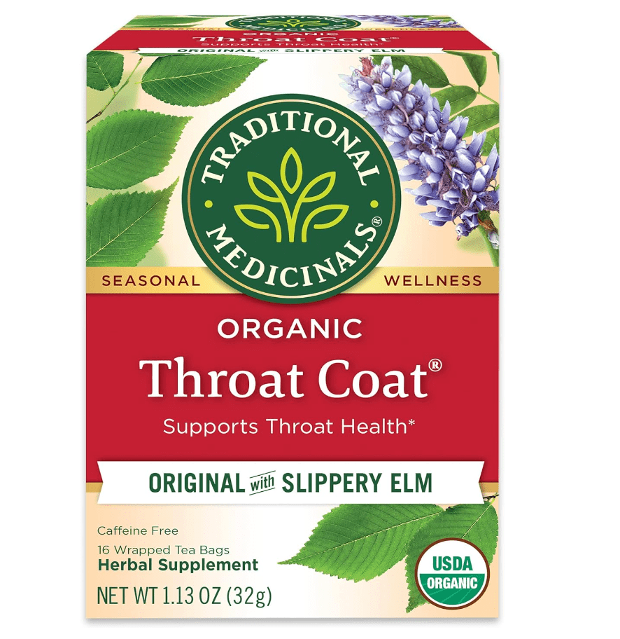 Traditional Medicinals Throat Coat, one of the best teas for a sore throat